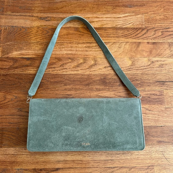 CULT GAIA Gemma Embellished Suede Clutch Slate Blue - Picture 8 of 12